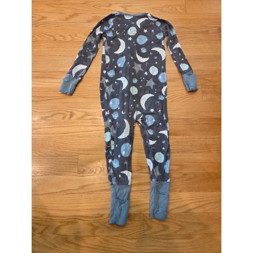 Little Sleepies Blue to the Moon and Back Bamboo 1 Piece Pajamas Infant 12-18m